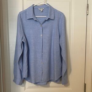 Ladies Orvis Linen blend button up shirt